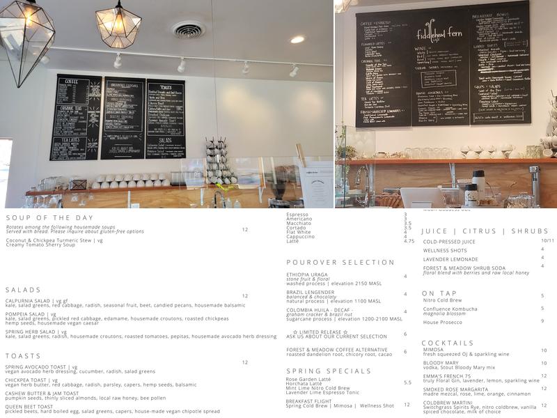 Fiddlehead Fern Cafe Menu