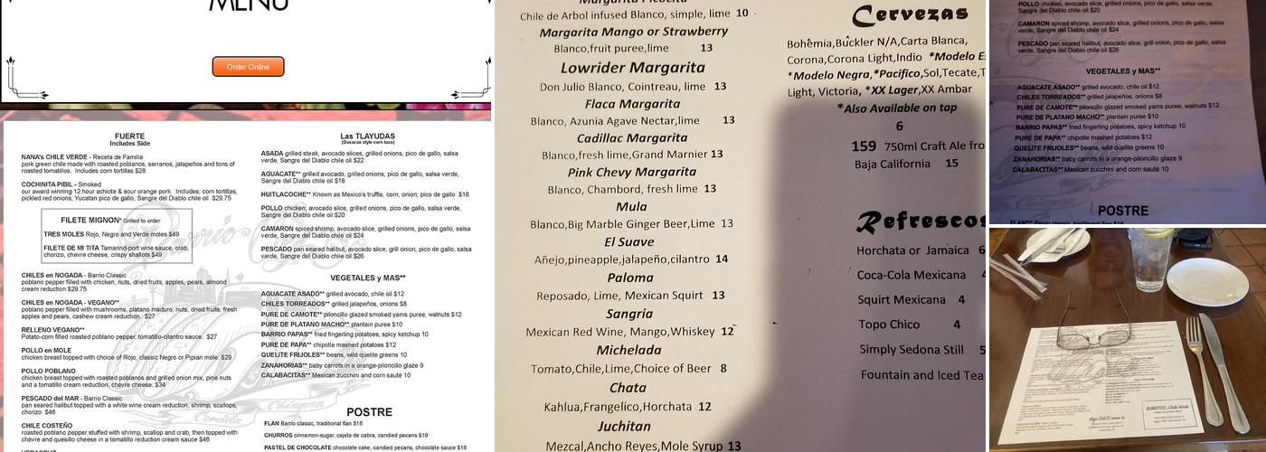 Barrio Café Menu