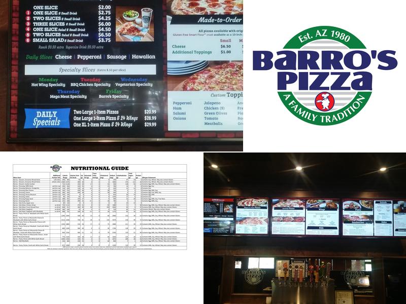 Barro's Pizza Menu