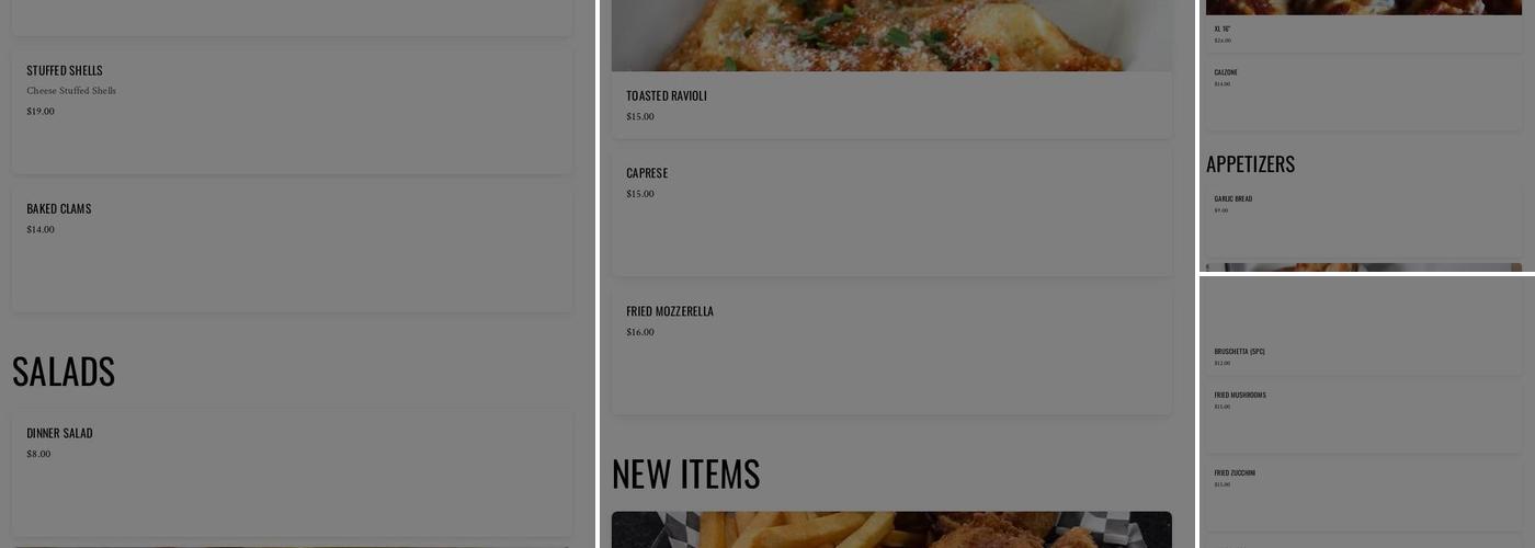 Salerno's Menu