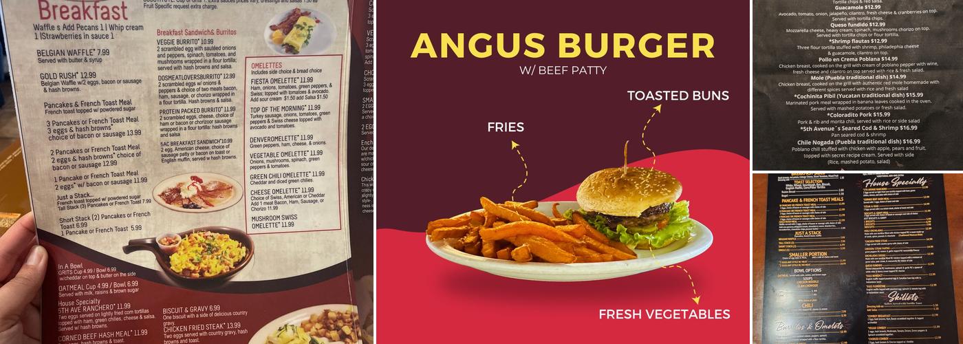 5th Avenue Cafe Menu