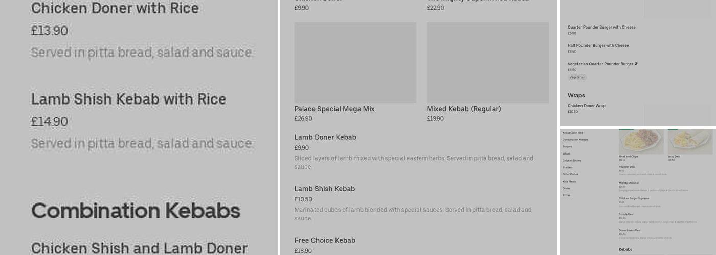 Palace Kebab Express Menu