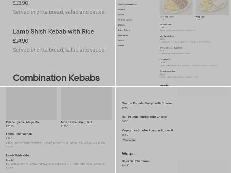 Palace Kebab Express Menu