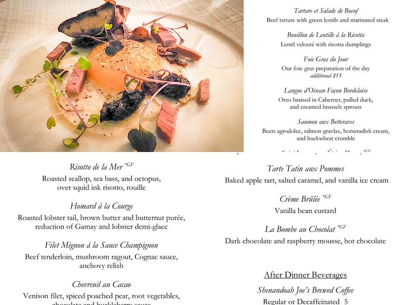 Fleurie Restaurant Menu