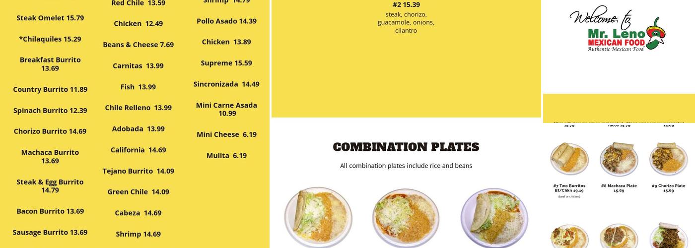 Mr Leno Menu