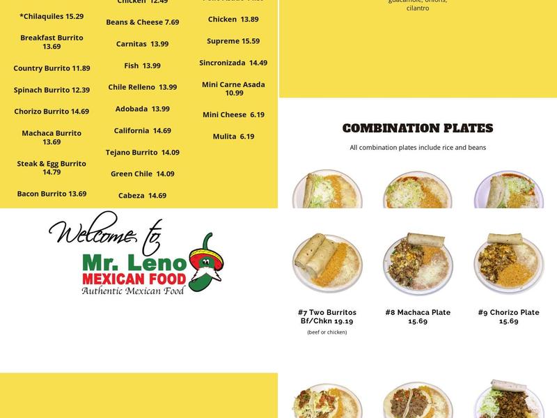 Mr Leno Menu