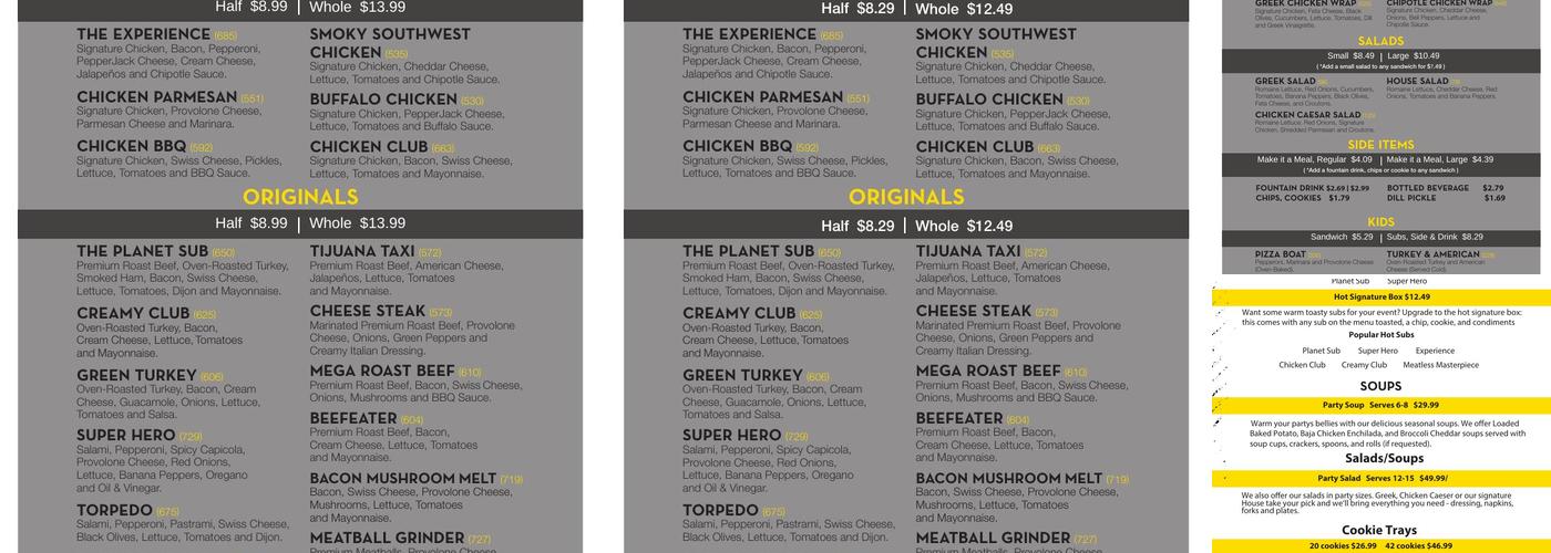 Planet Sub Menu