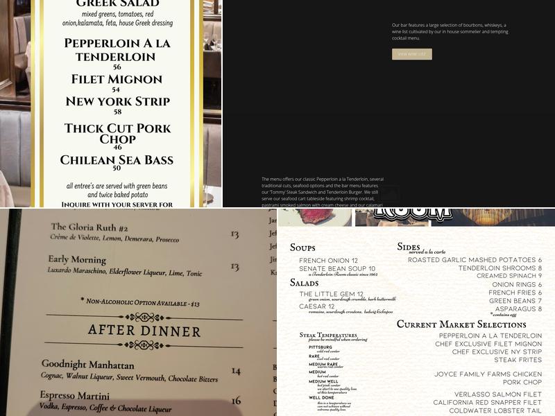 The Tenderloin Room Menu