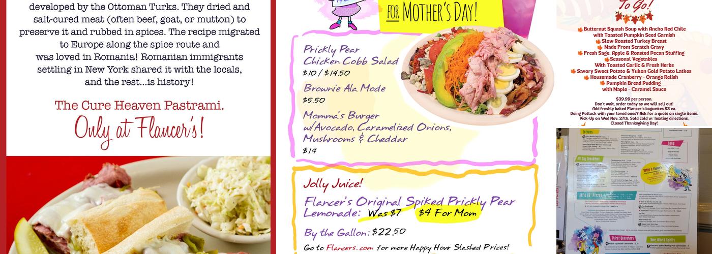 Flancer's Incredible Sandwiches & Pizza Menu