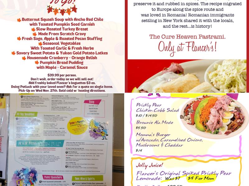 Flancer's Incredible Sandwiches & Pizza Menu