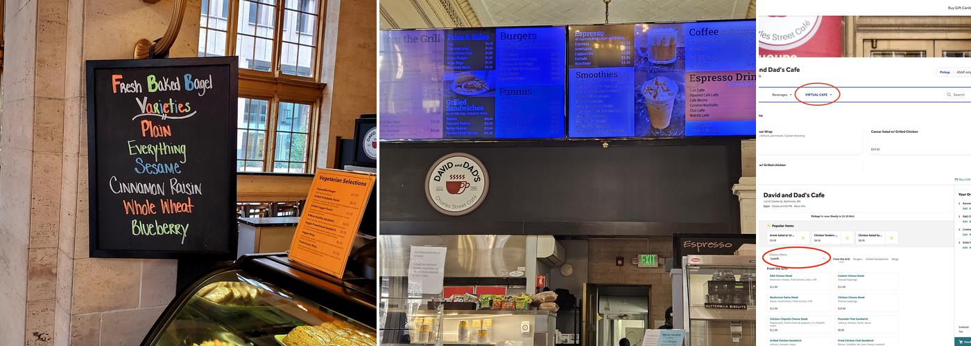 David and Dad's Cafe Menu