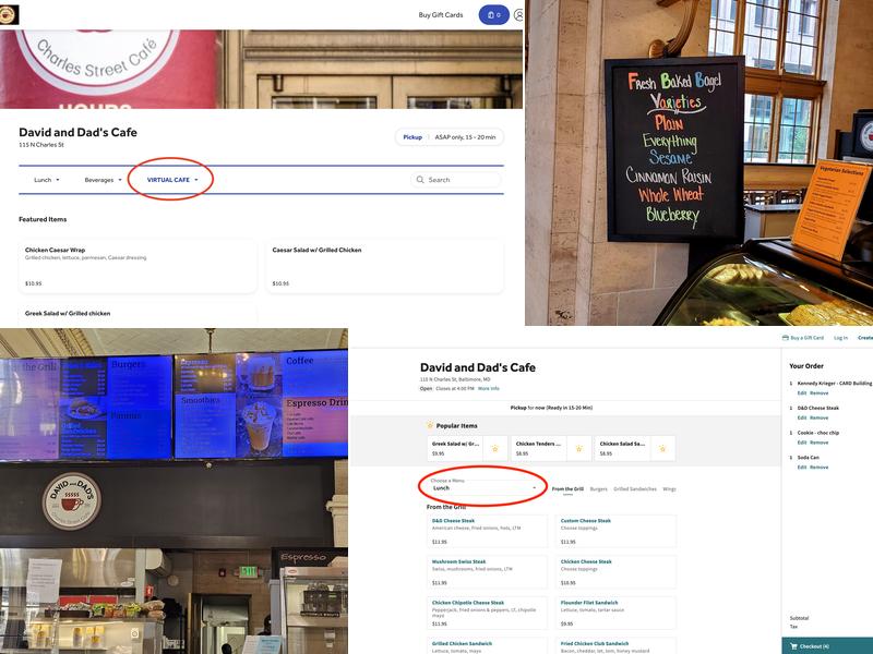 David and Dad's Cafe Menu