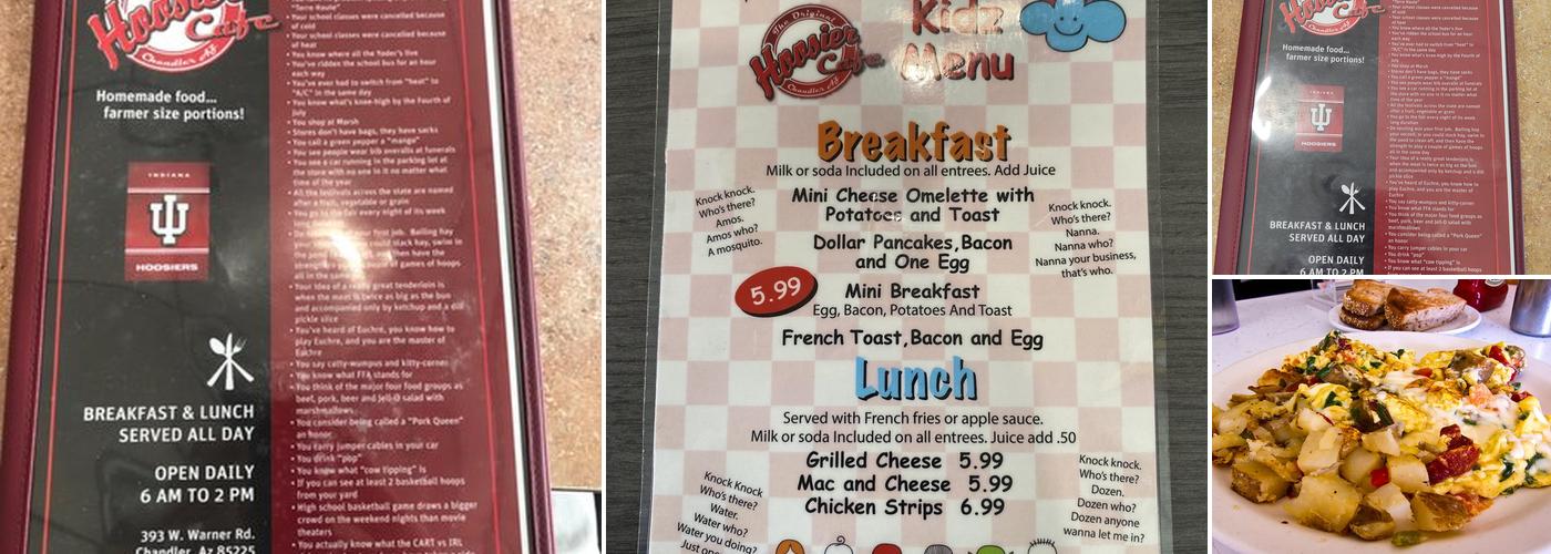 Hoosier Cafe Menu
