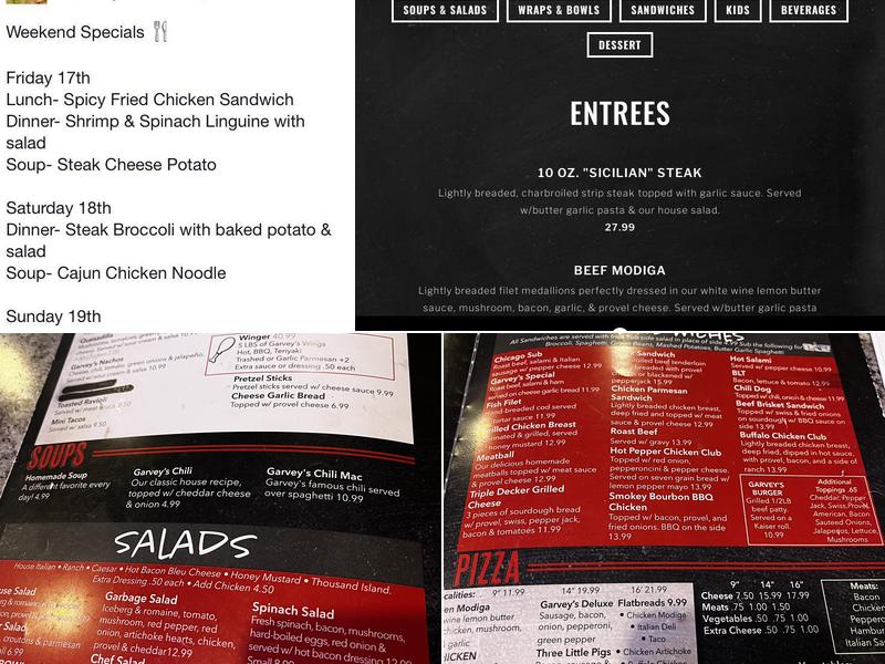 Garvey's Grill Menu