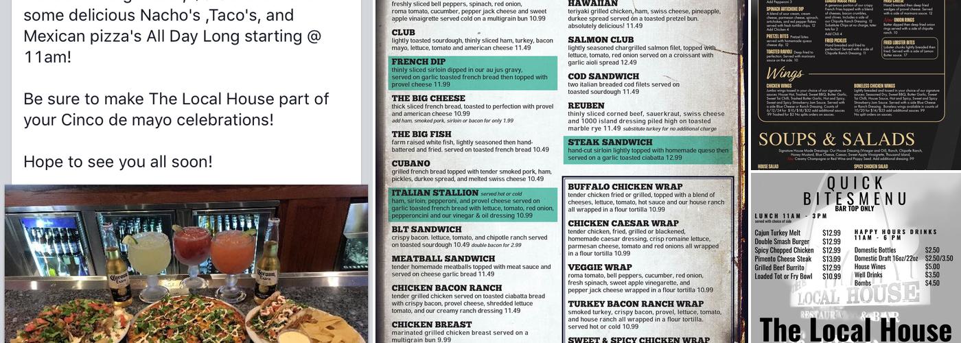 The Local House Restaurant & Bar Menu