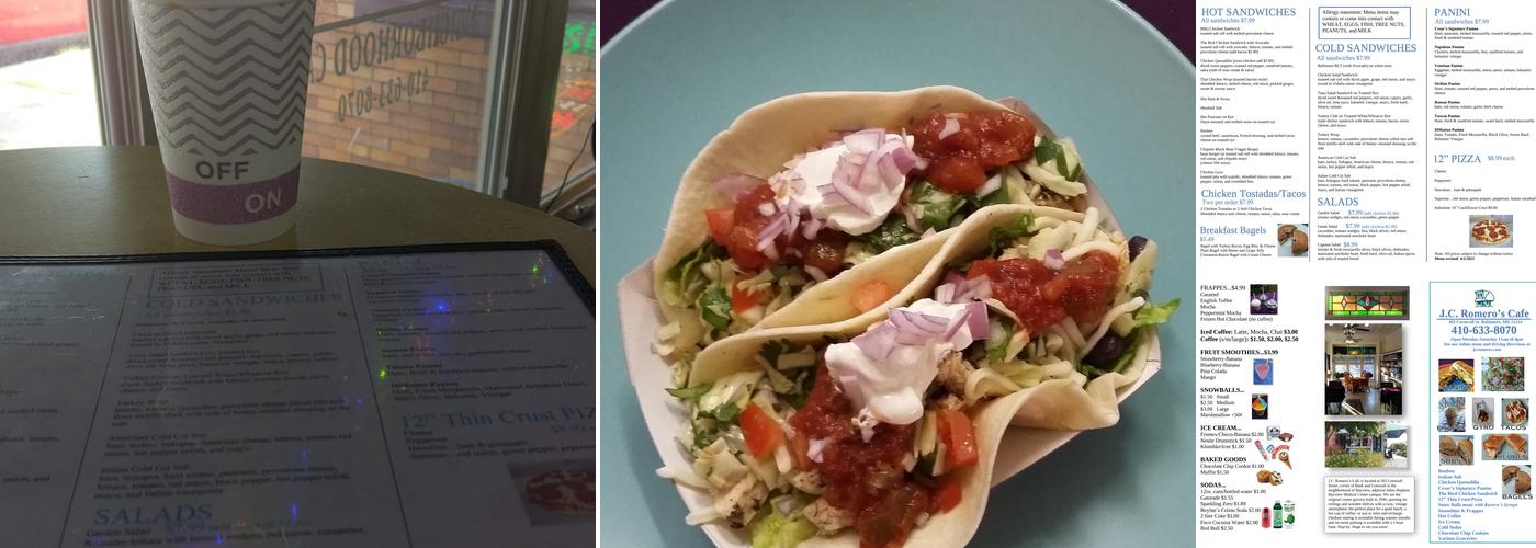 J.C. Romero's Neighborhood Cafe Menu