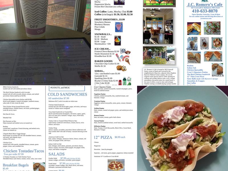 J.C. Romero's Neighborhood Cafe Menu