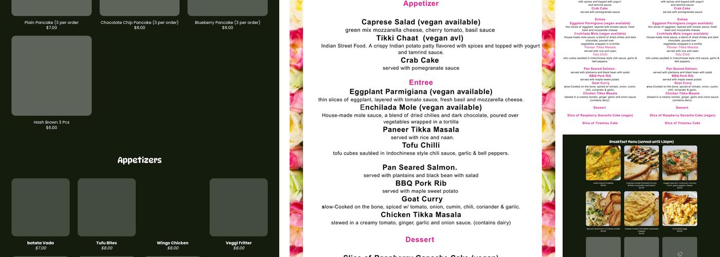 sweet27 bakery and restaurant Menu