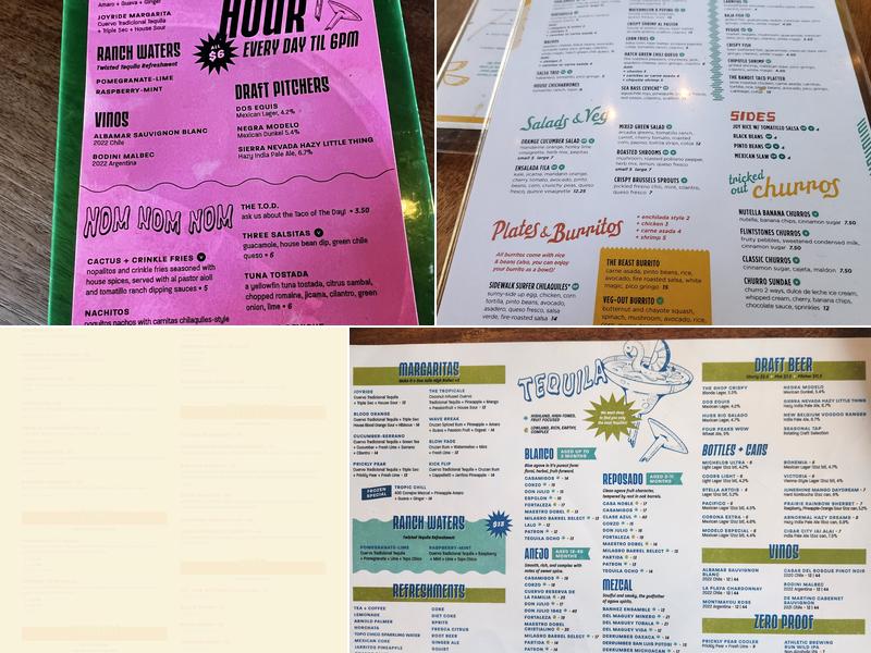 Joyride Taco House Menu