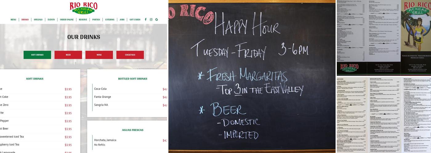 Rio Rico Mexican Grill Menu