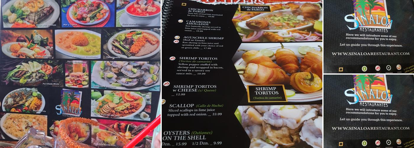 Sinaloa Restaurant Menu