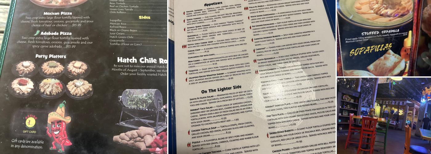 Arriba mexican grill Menu