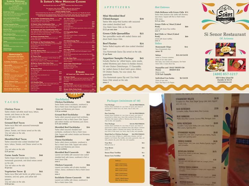Si Señor Restaurant of Arizona Menu