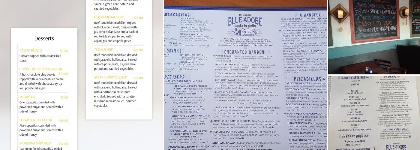 The Original Blue Adobe Grille Menu