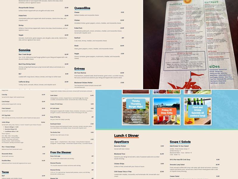 Hard Yacht Cafe Menu