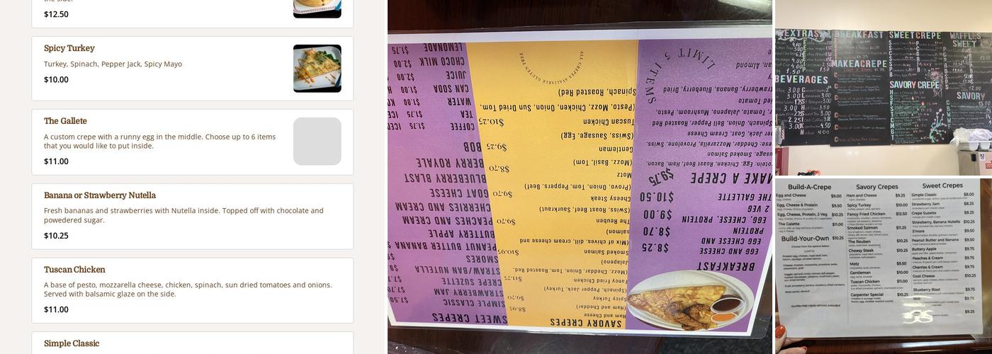 Irina's Crepes Cafe Menu