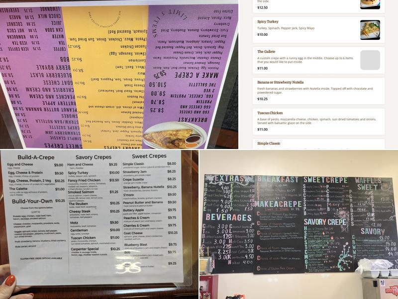 Irina's Crepes Cafe Menu
