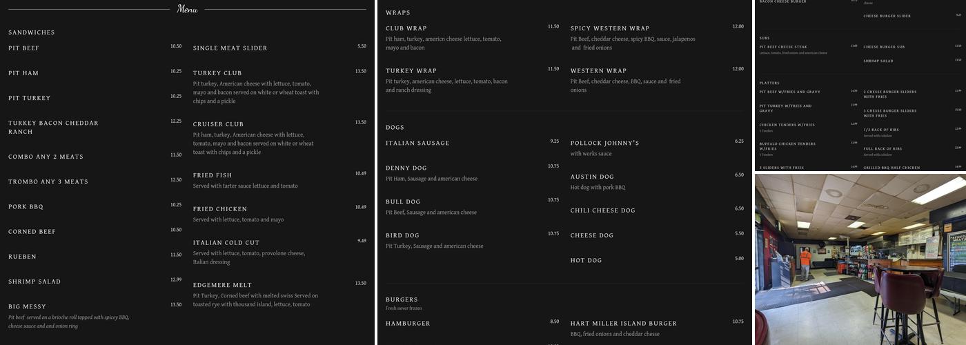 Cruiser's Pit Beef Menu