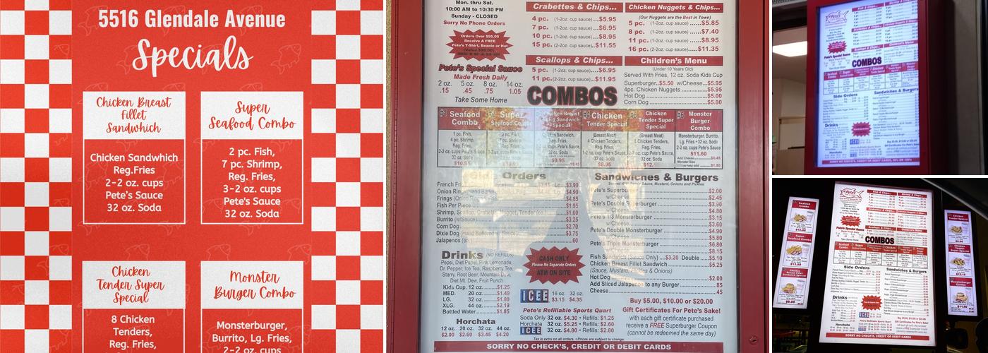 Pete's Fish & Chips Menu