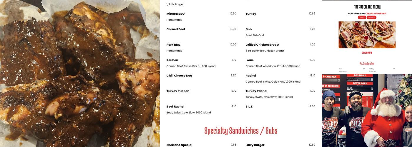 Chaps Pit Beef Baltimore Menu