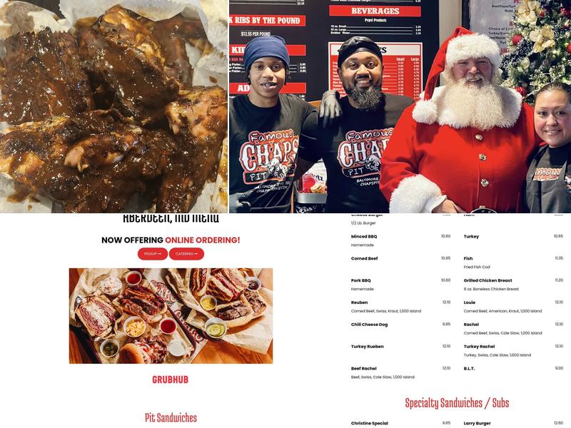 Chaps Pit Beef Baltimore Menu