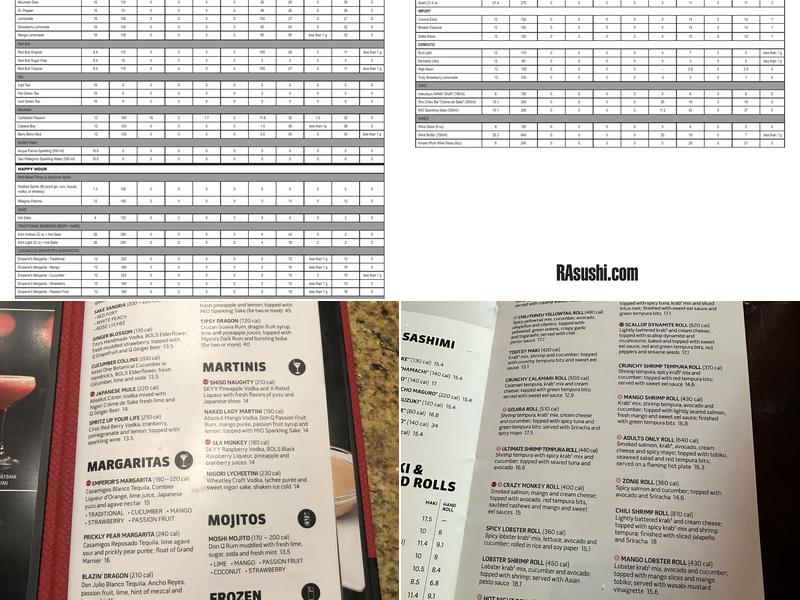 RA Sushi Bar Restaurant Menu