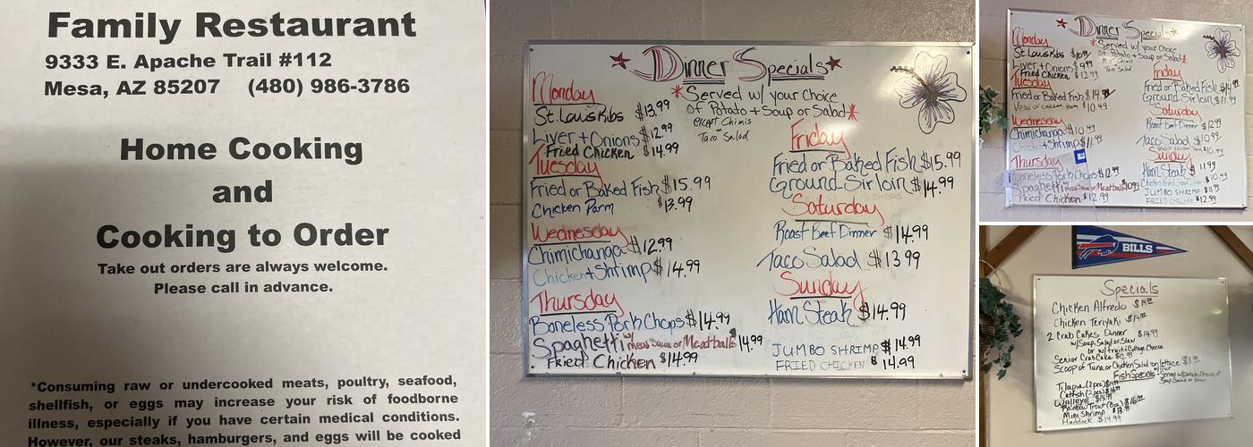 Mikey's Family Restaurant Menu