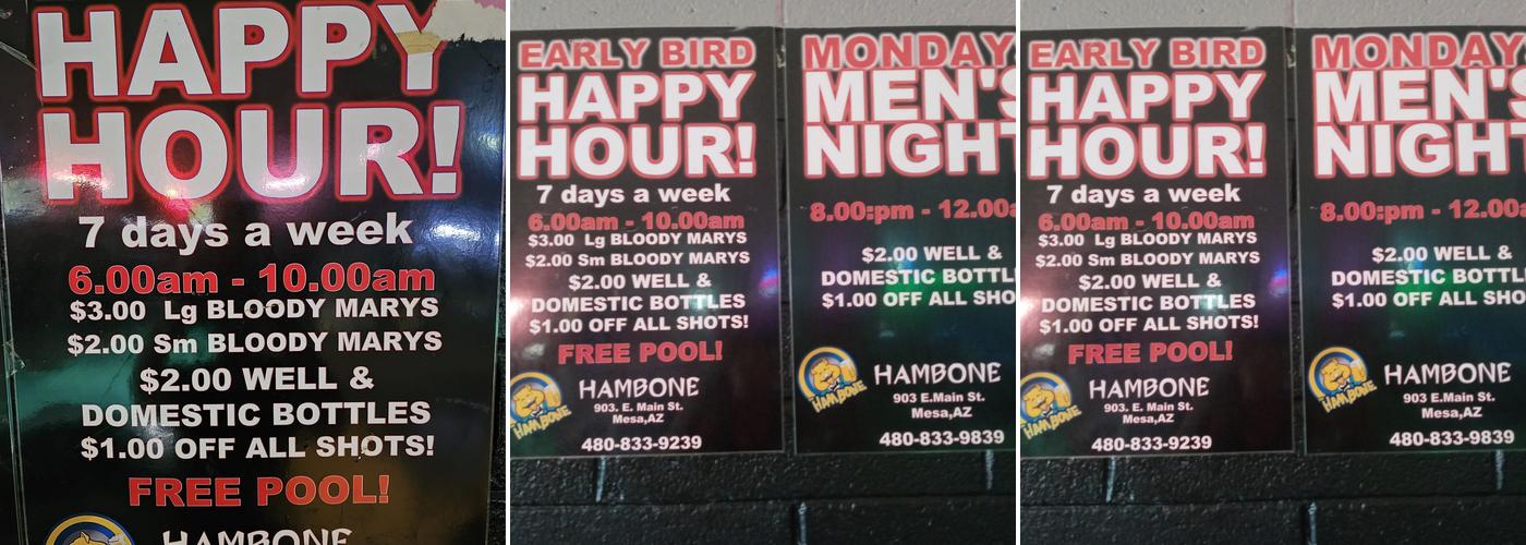 Hambone Sports Bar & Grill Menu