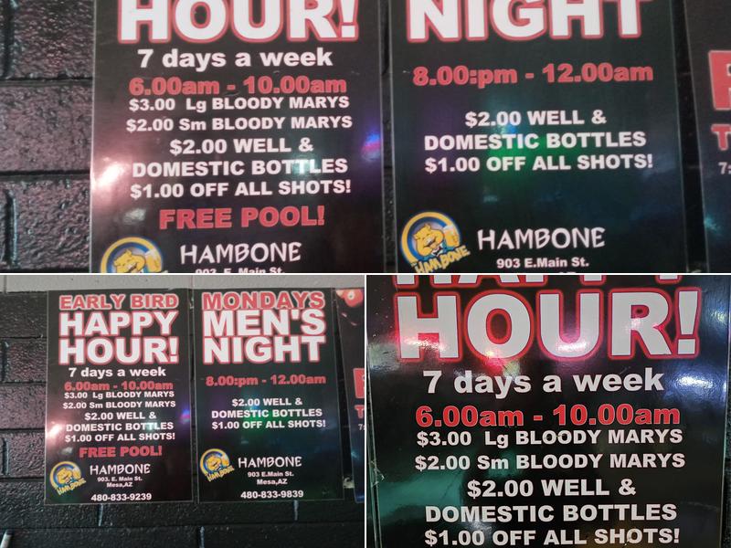 Hambone Sports Bar & Grill Menu