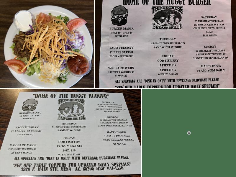 Duchess Menu