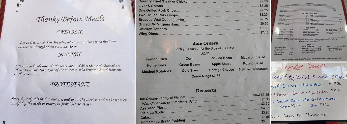 Frost Cafe Menu