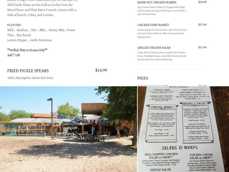 The Monastery Menu