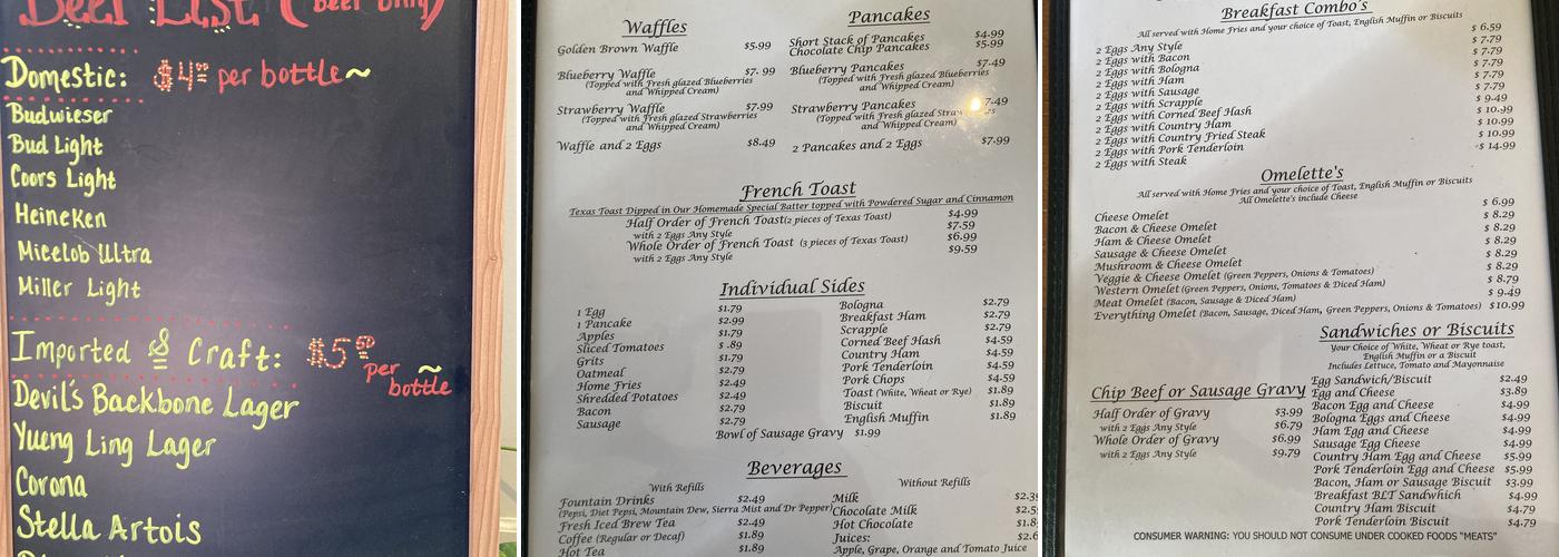 Miranda's Restaurant Menu
