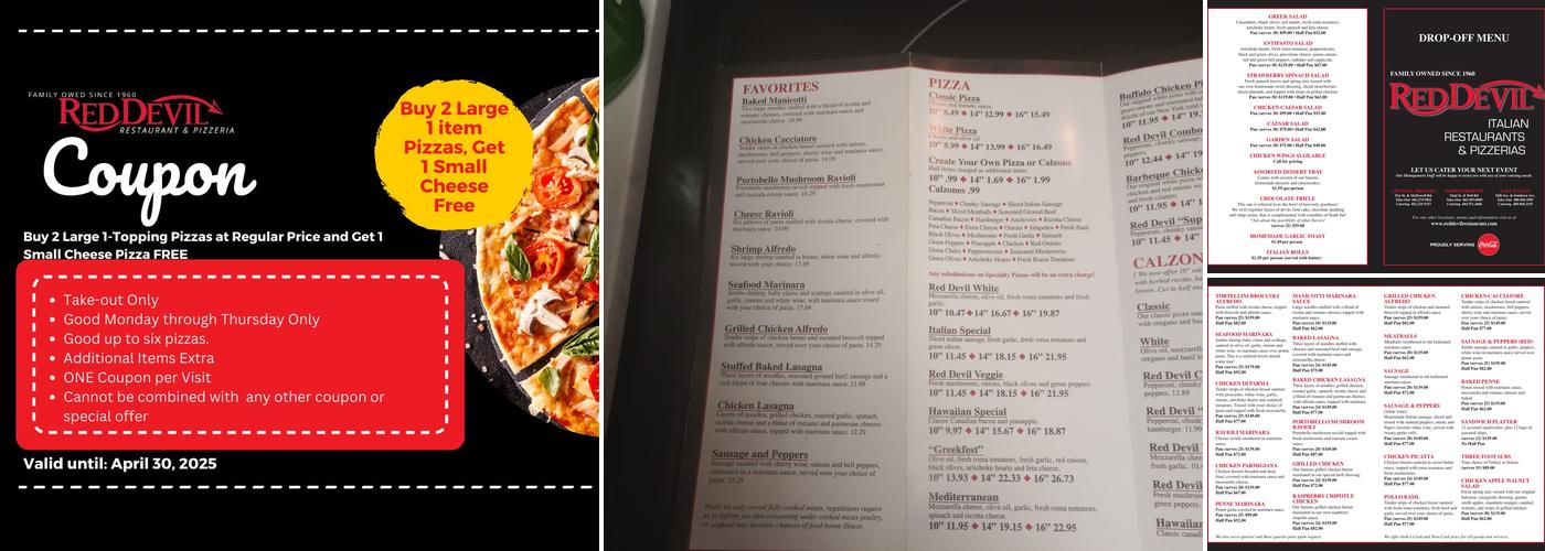 Red Devil Italian Restaurant & Pizzeria Menu