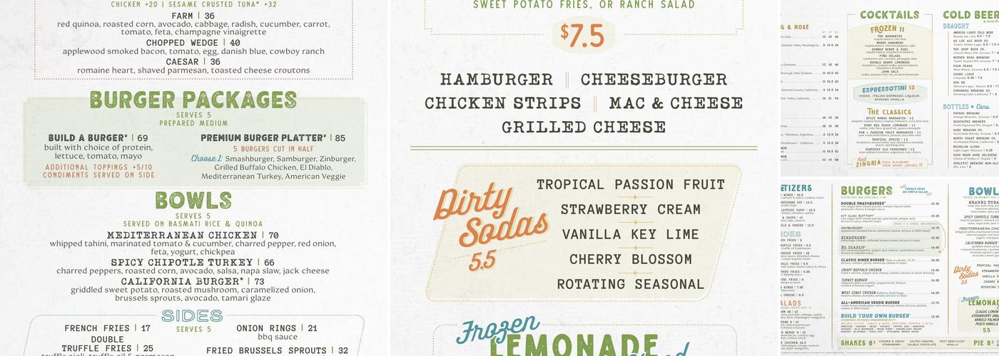 Zinburger Menu