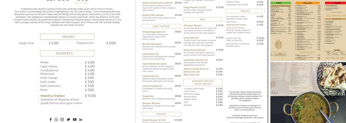 Lahori Menu