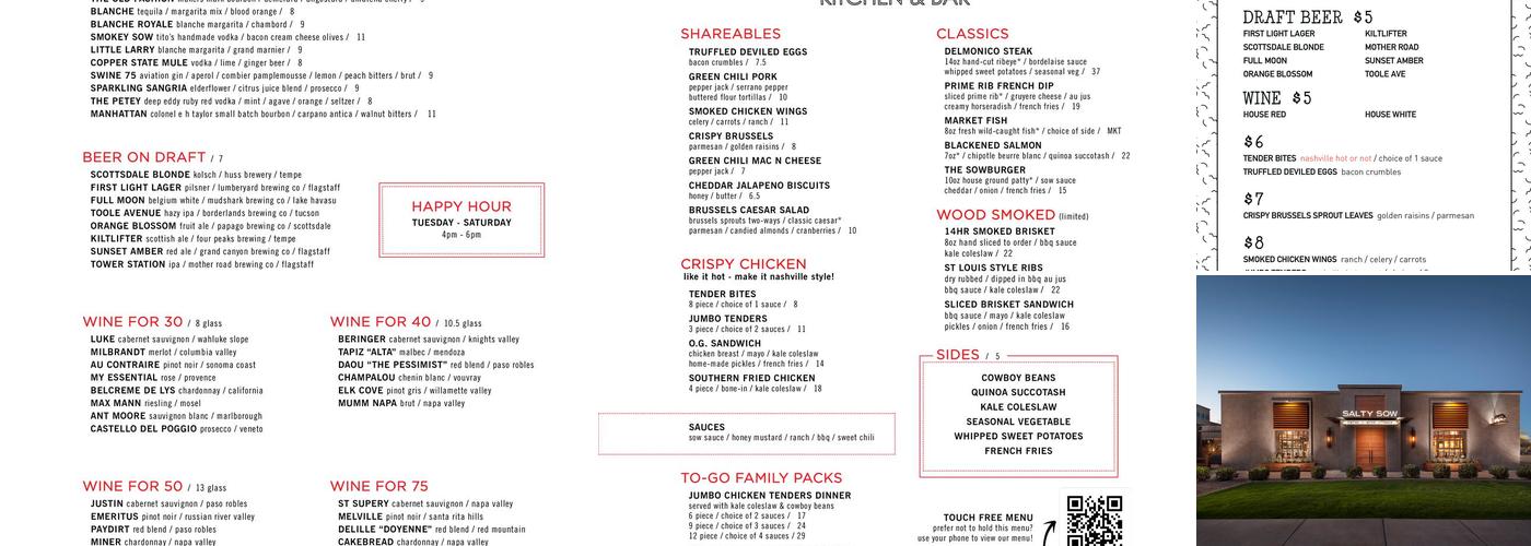 Salty Sow Menu