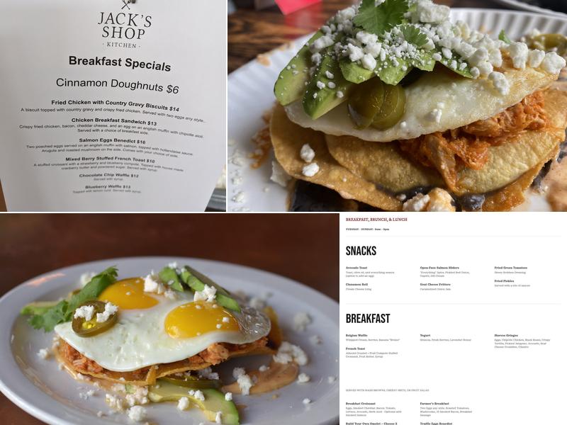 Jack's Shop Kitchen Menu