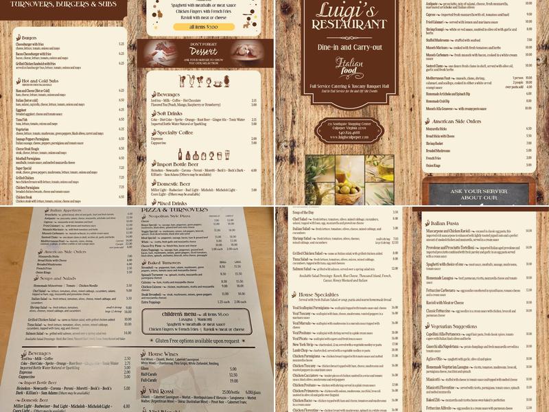 Luigi's Italian Restaurant Menu