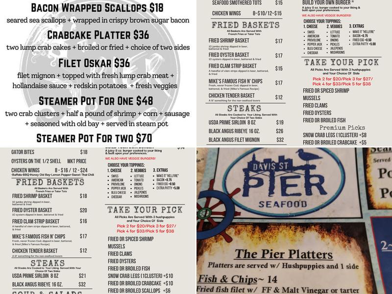 The Pier Menu